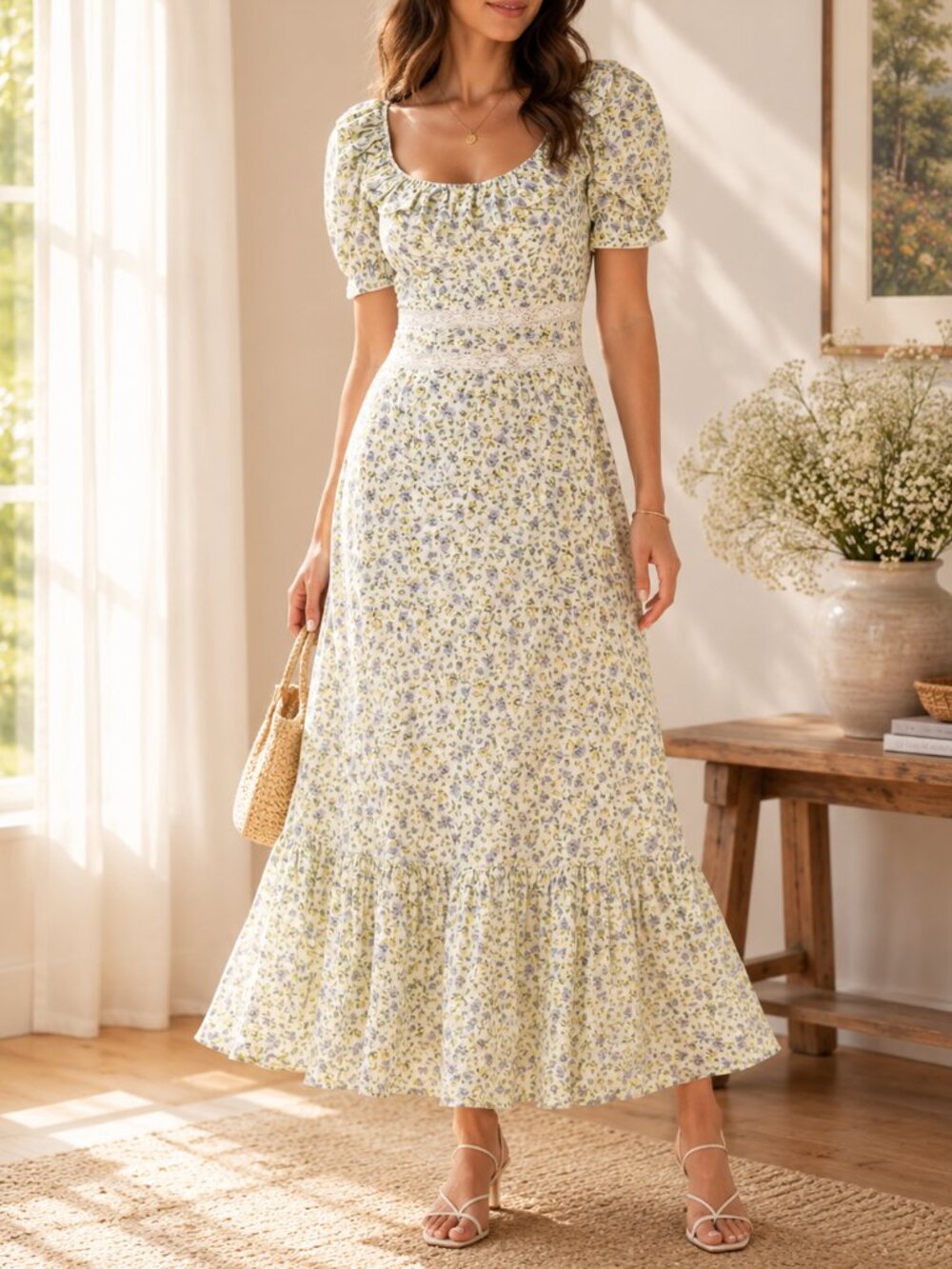 LoveShackFancy Maxi Dress Floral Lace Stassie Size 4